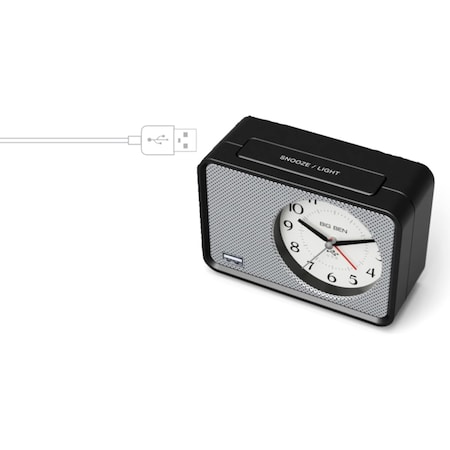 Westclox Big Ben Black USB Alarm Clock Analog Plug-In 75109